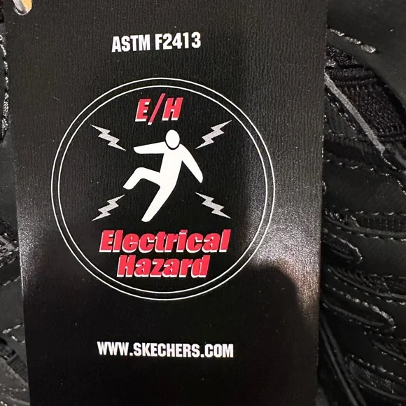 STEEl TOE Skechers Black Slip-On Shoes‎ Mens Sizes 7, 9, 11.5,13 NEW in Box